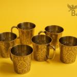 Pure Brass Mug 6 pieces set